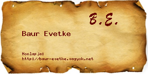Baur Evetke névjegykártya